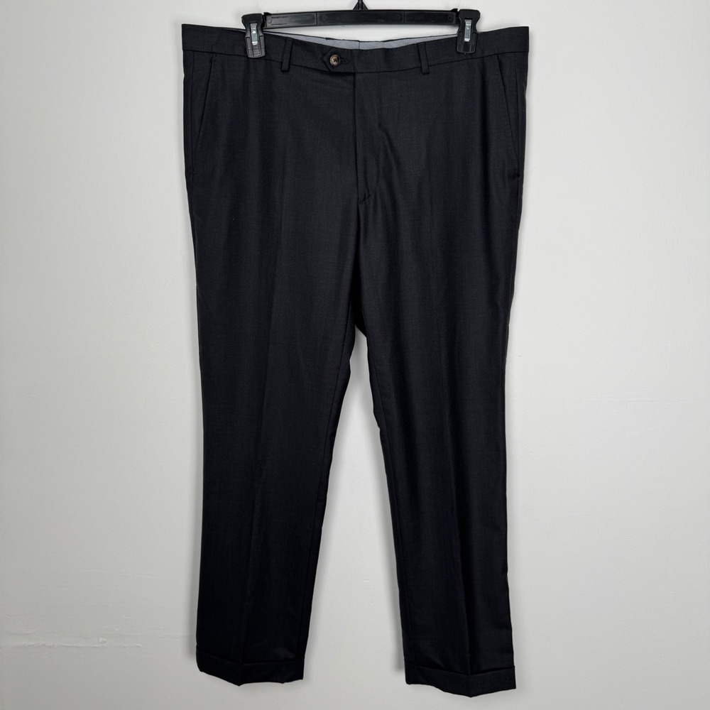 Peter Millar Collection Mens 40 Charcoal Gray 100% Wool Dress Pants Slacks